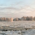 Morgens bei -16°C an der Elbe in Schönebeck