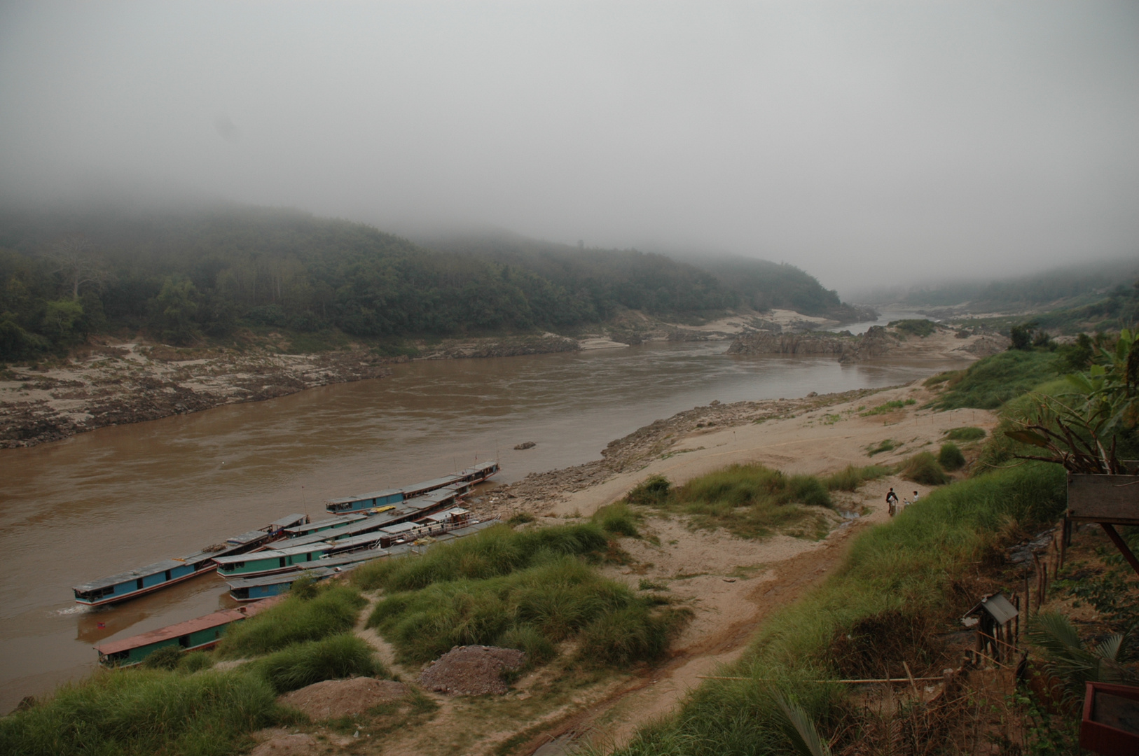 Morgens hoch über dem Mekong in Pak Beng