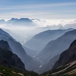 Morgens in den Dolomiten