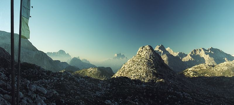 Morgens in den Dolomiten