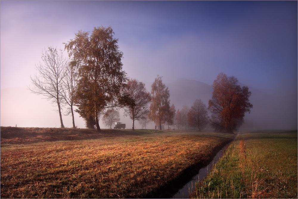 Morgens in den Feldern unterwegs