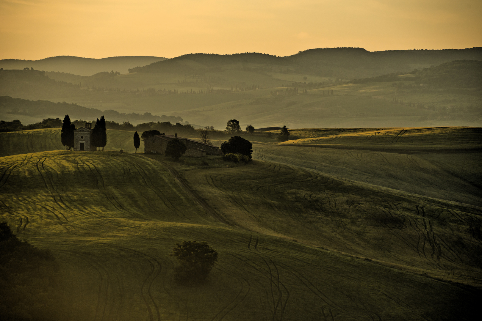 Morgens in der Toskana in der Nähe von Pienza 1