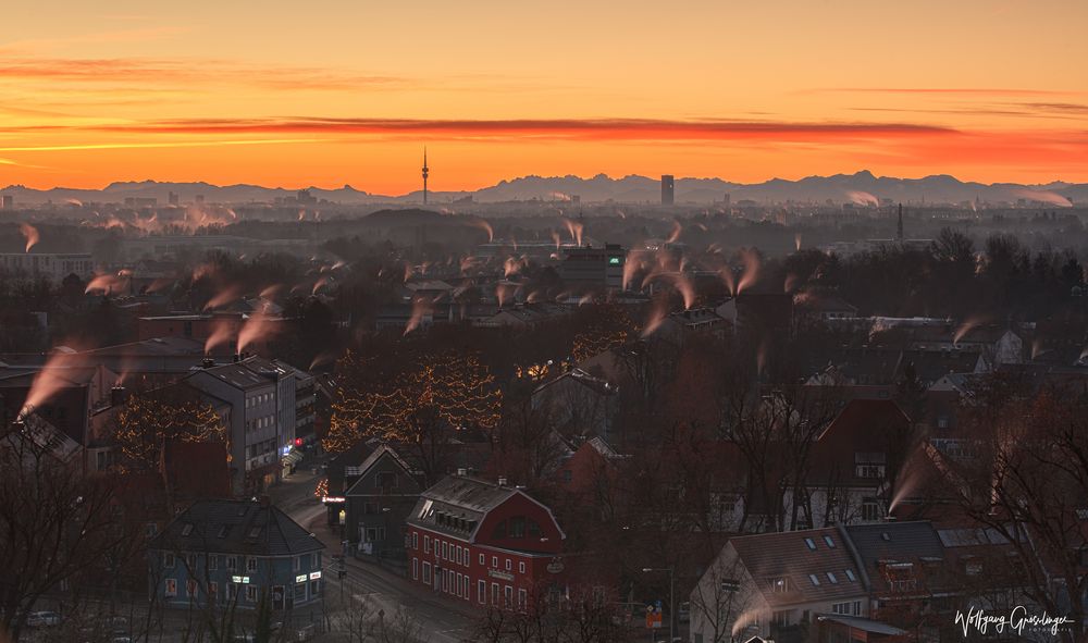 Morgens um 7:00 Uhr über München