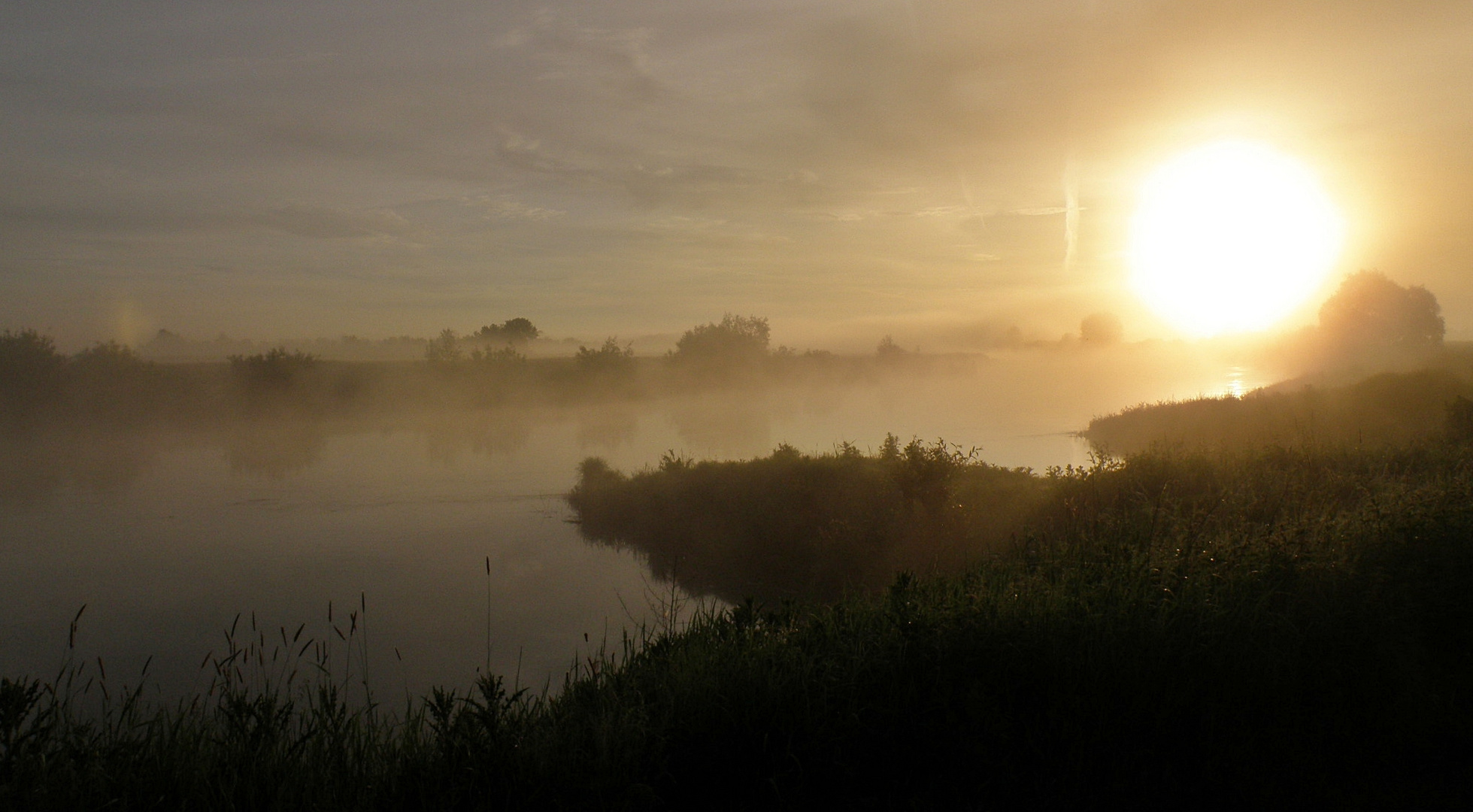 Morgensonne am Flußufer