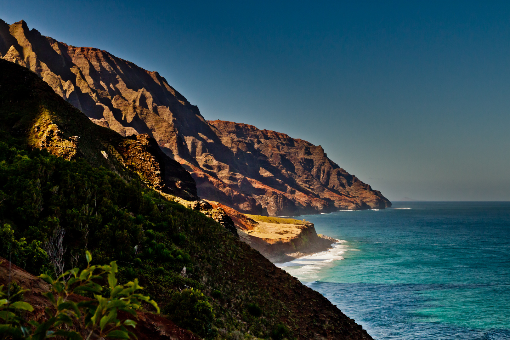 Morgensonne am Kalalau Trail