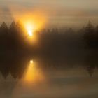 Morgensonne bricht durch den Nebel