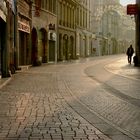 Morgensonne rue des Granges in Besançon (Franche-Comté, Tor des Jura)