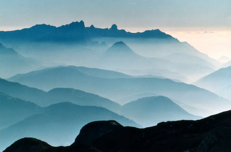 Morgensonne über den Alpen2 Blick zum Dachstein