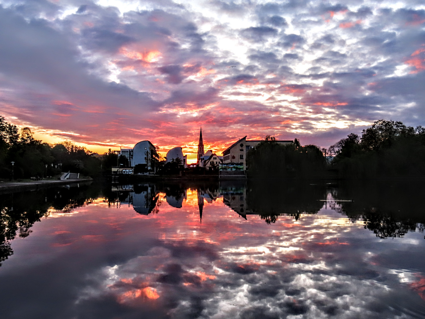 Morgenstimmung am Gotthardsteich in Merseburg 