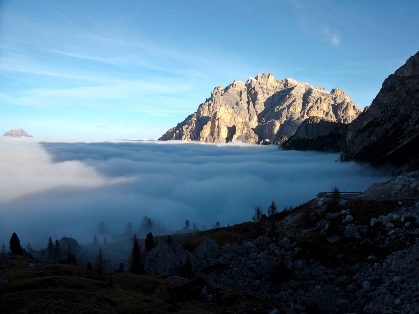 Morgenstimmung am Valparola Pass