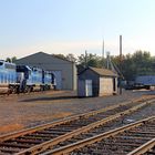 Morgenstimmung auf dem Yard der Appalachian Railway, Buckhannon, WV, USA