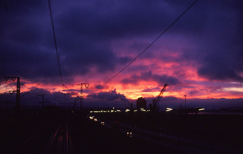 Morgenstimmung auf der Pfeilerbahn in Hamburg.