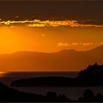 Morgenstimmung auf Sithonia, Blick zum Berg Athos