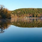 Morgenstimmung bei 2 Grad Minus am Gelterwoog, im Hintergrund erkennt man das...