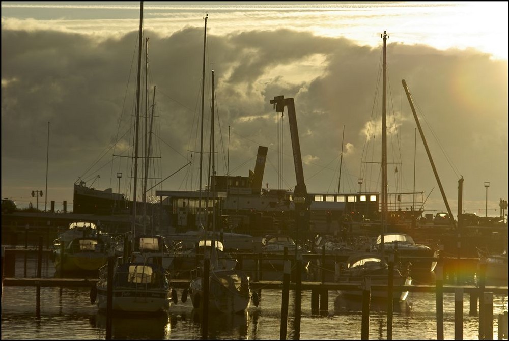 morgenstimmung im hafen von damp