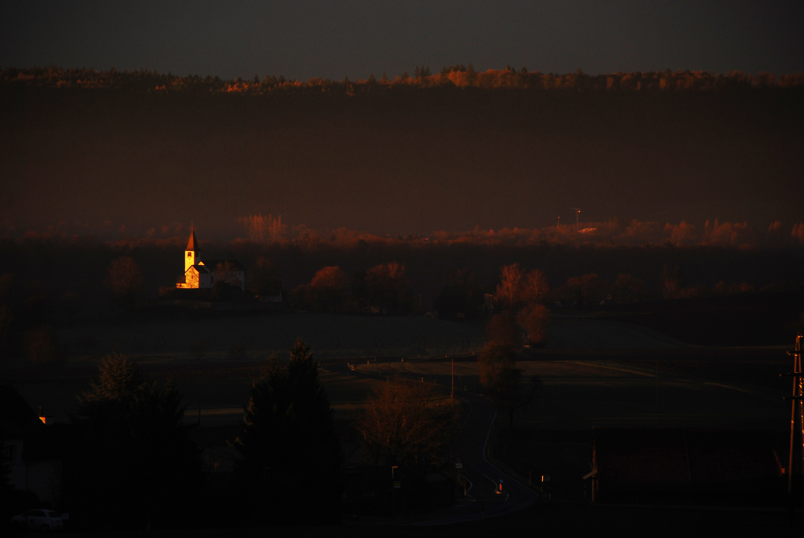 Morgenstimmung mit Kirche Büsingen