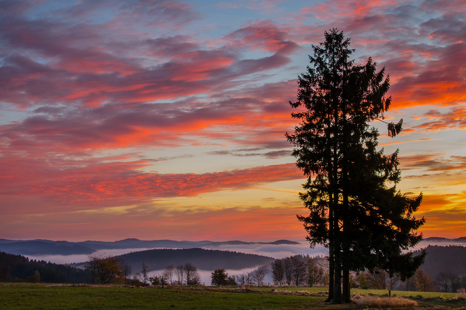 Morgenstimmung über den Höhen des Wittgensteiner Berglandes