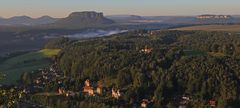 Morgenstimmung über den Tafelbergen der Sächsischen Schweiz...