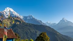 Morgenstimmung_Annapurna und Fishtail_gesehen von Tadapani 