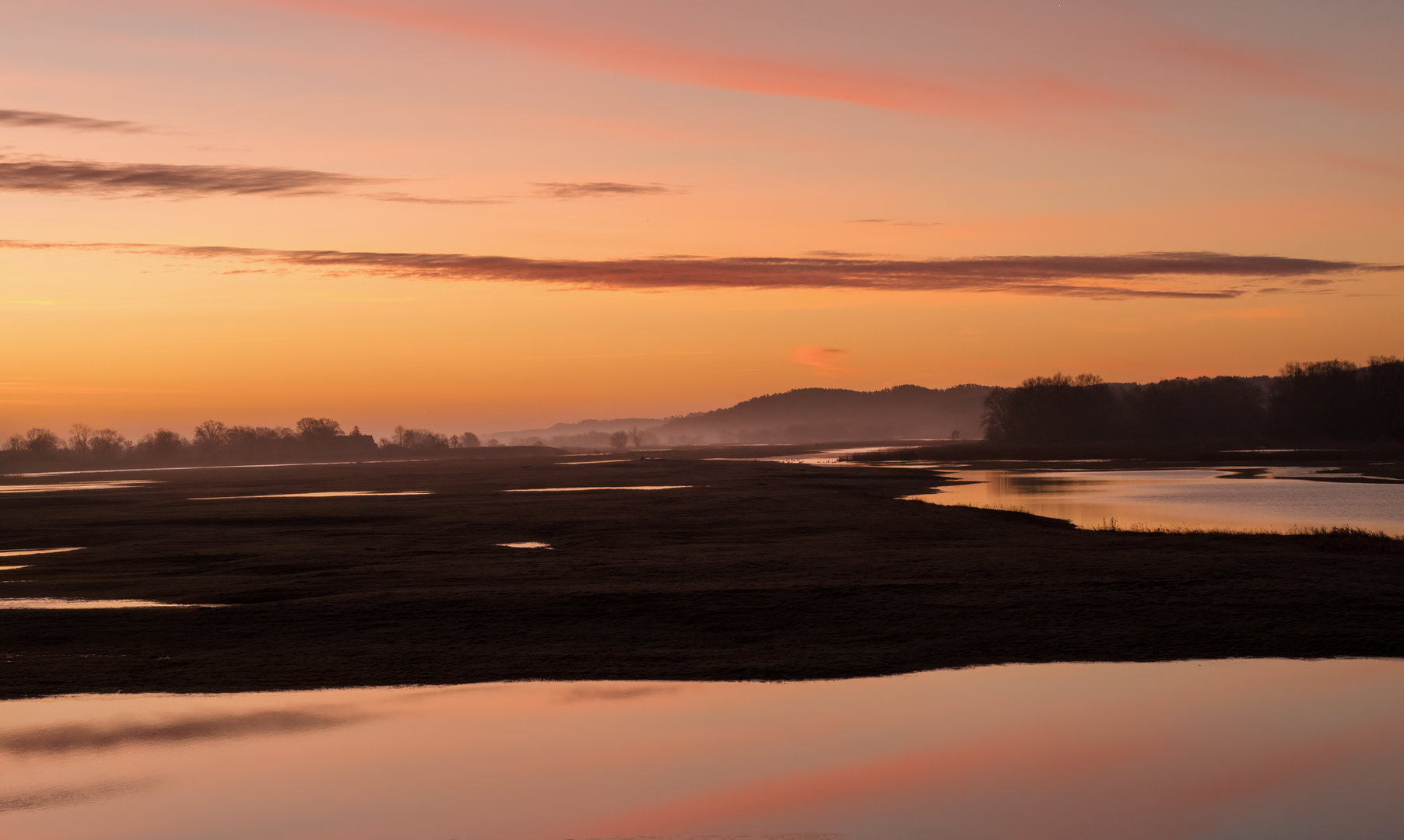 Morgenstunde an der Elbe bei Vockfey