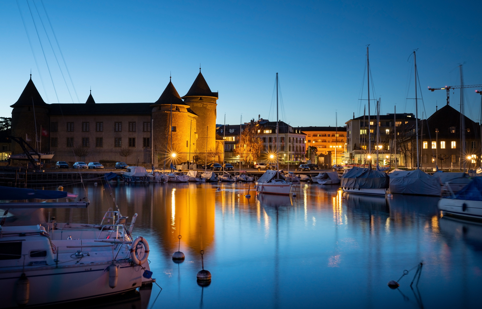 Morges, Hafen und Burg