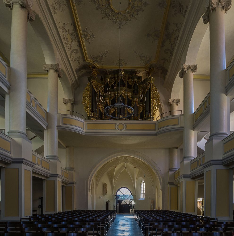 Moritzkirche Coburg, die Empore und Orgel,