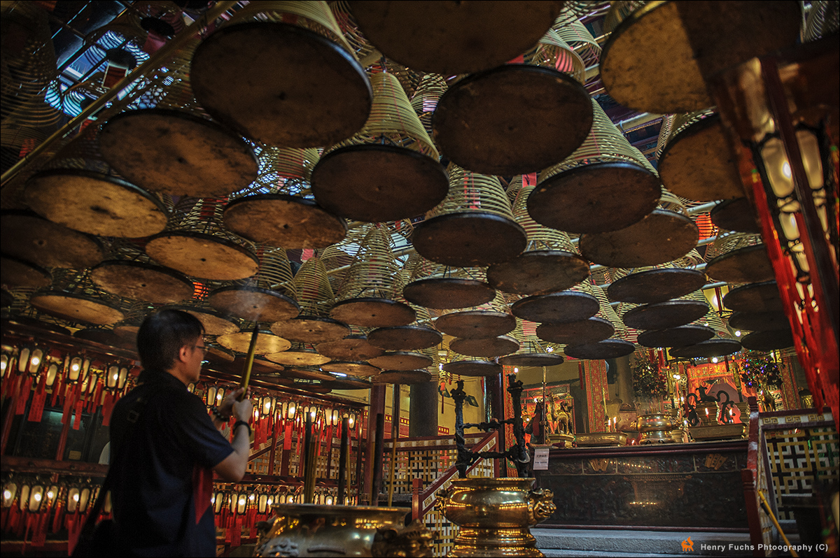 Morning time in Man Mo Temple..