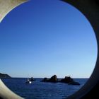 Morton Island Blick durchs Rohr