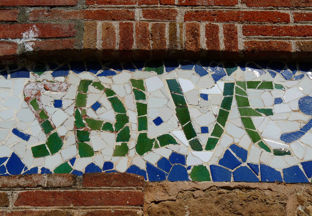 mosaic among bricks