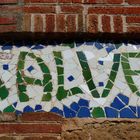 mosaic among bricks