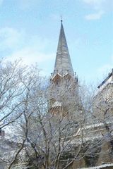 Mosaik Aschaffenburger Stiftskirche im Schnee