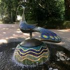 Mosaik-Pfau-Brunnen