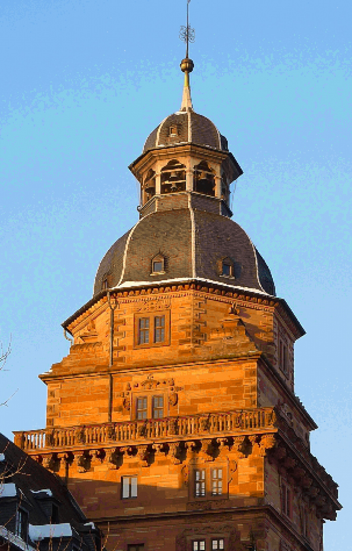 Mosaik Schlossturm oben mit Carillon - 13-313