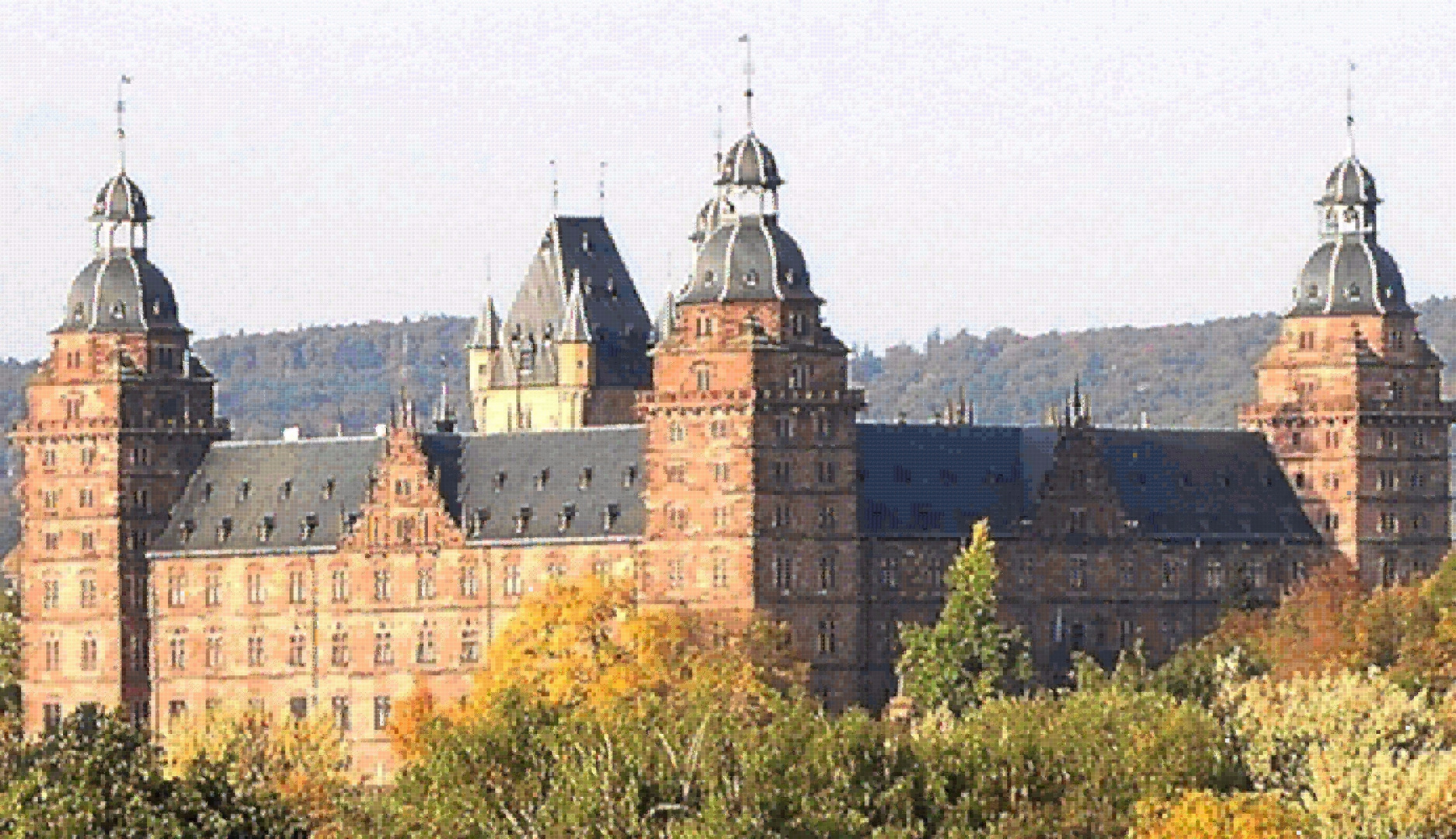 Mosaik vom Aschaffenburger Schloss im Grünen - wird bald neu und besser gemacht werden