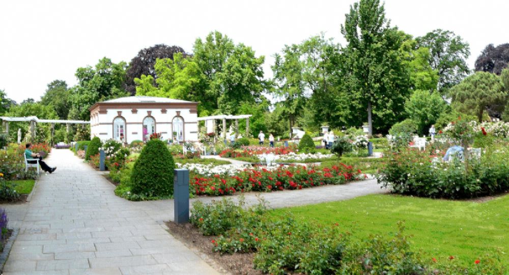 Mosaik vom Rosengarten im Palmengarten Frankfurt