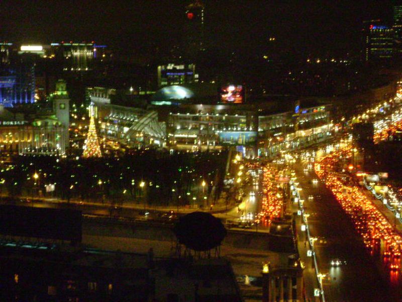 Mosca-Vista notturna dal 16o piano di un hotel