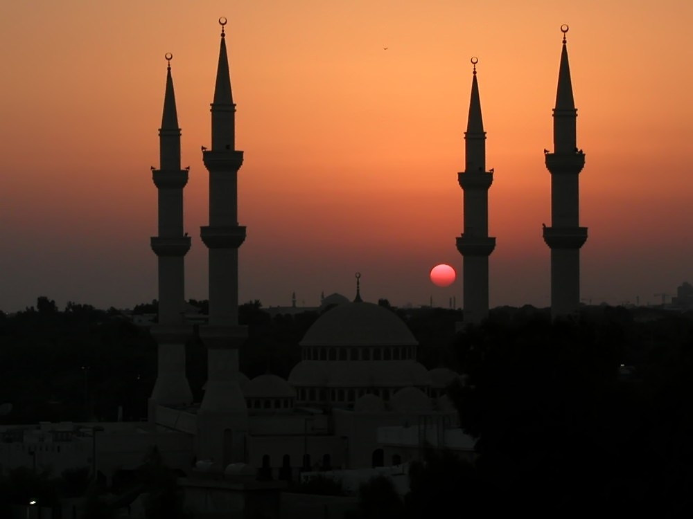 Moschee im Sonnenuntergang