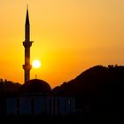 Moschee mit Sonnenuntergang