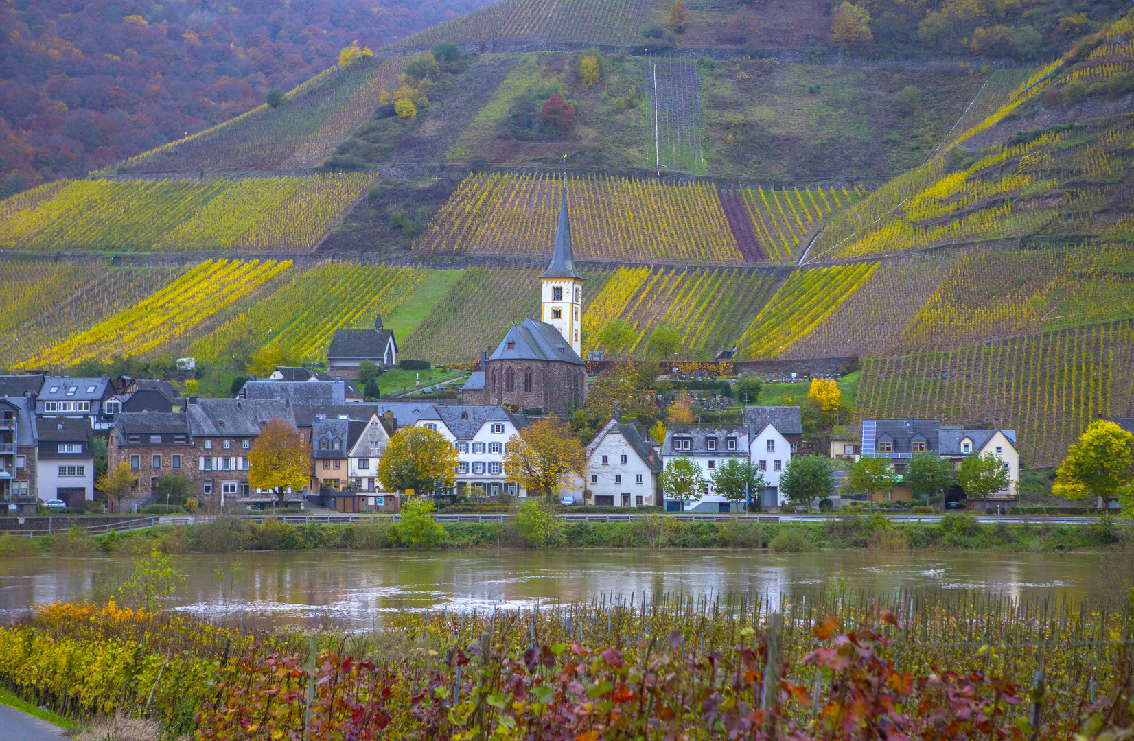 Moselherbst Abend in Bremm