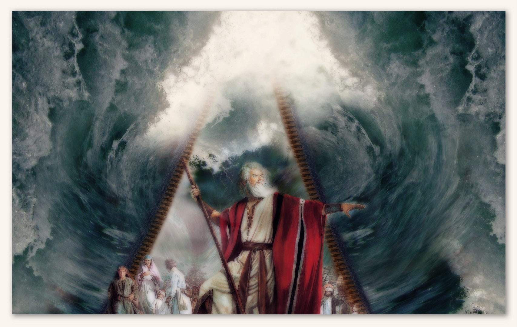 Moses teilt das Rote Meer... Foto & Bild | fotomontage, bearbeitungs