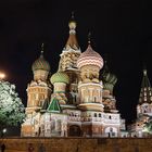 Moskau bei Nacht: Basilius-Kathedrale