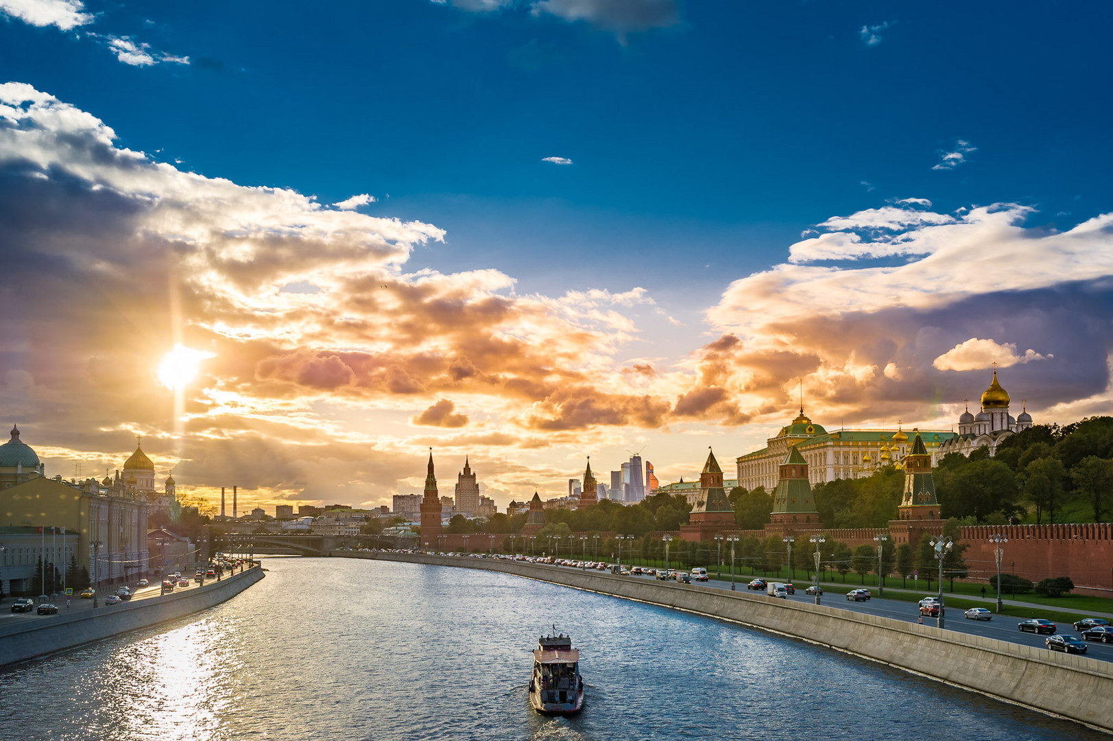 Moskau beim Sonnenuntergang