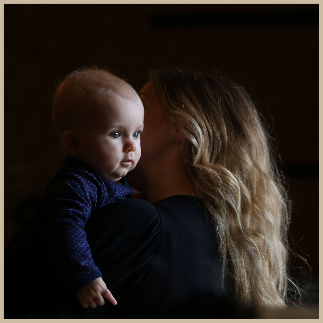 mother and baby at the wedding