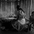 Mother and Daughter making "Yukka" Bread