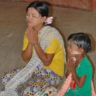 Mother and her daughter in Kaba Aye in Rangoon