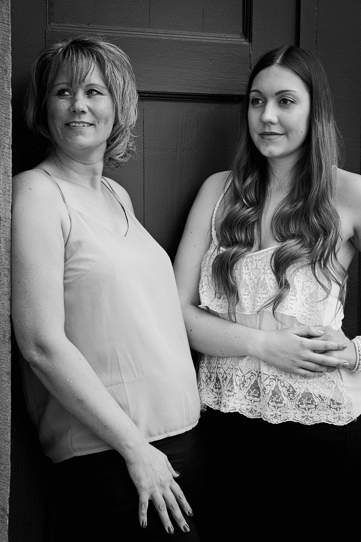 Mother & Daughter in B&W