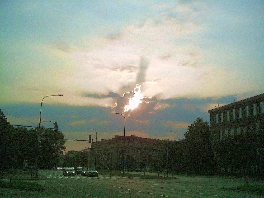 Mother of God revealed in the clouds