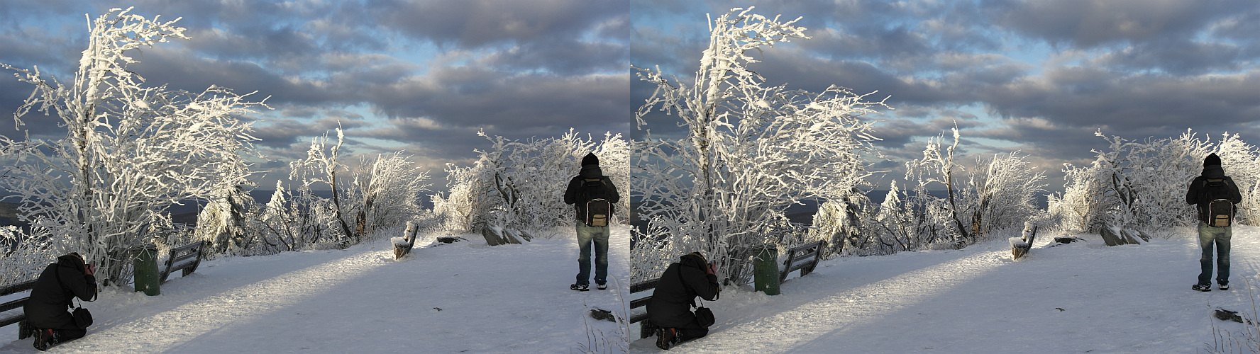 Motivsuche auf dem Feldberg/Taunus (3D Kreuzblick)