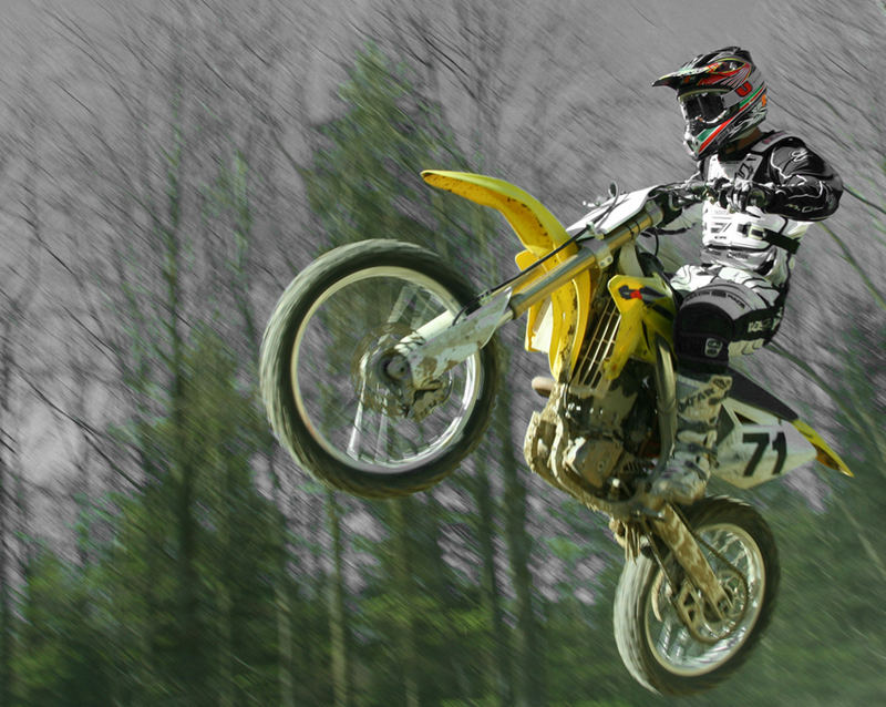 Motocross Gelber Fahrer