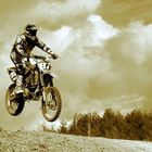 motocross in sepia